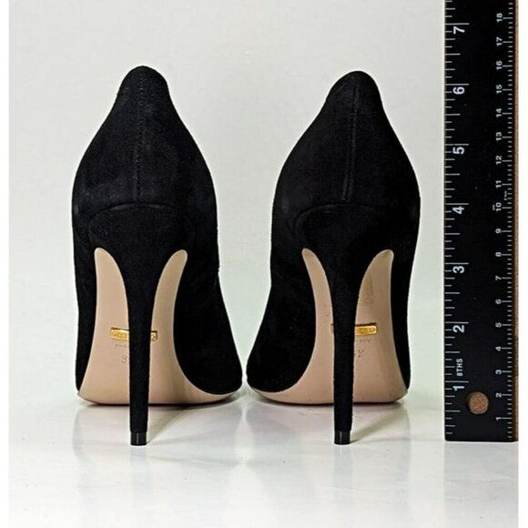 Gucci Women's Black Suede Point Toe Stiletto Heel Pump Size 36.5 (MSRP $720) - Picture 11 of 12
